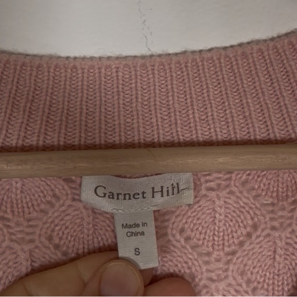 GARNET HILL CASHMERE OVERSIZED COCOON SILHOUETTE SWEATER IN LIGHT PINK SIZE S - Picture 6 of 9